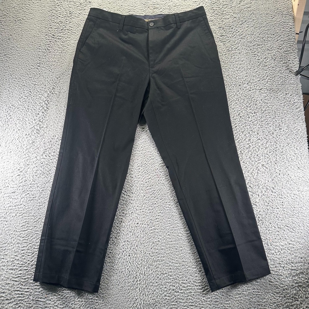 Dockers Flex Comfort Pant Men 38x31 Black Cotton Khakis Straight Classic Stretch